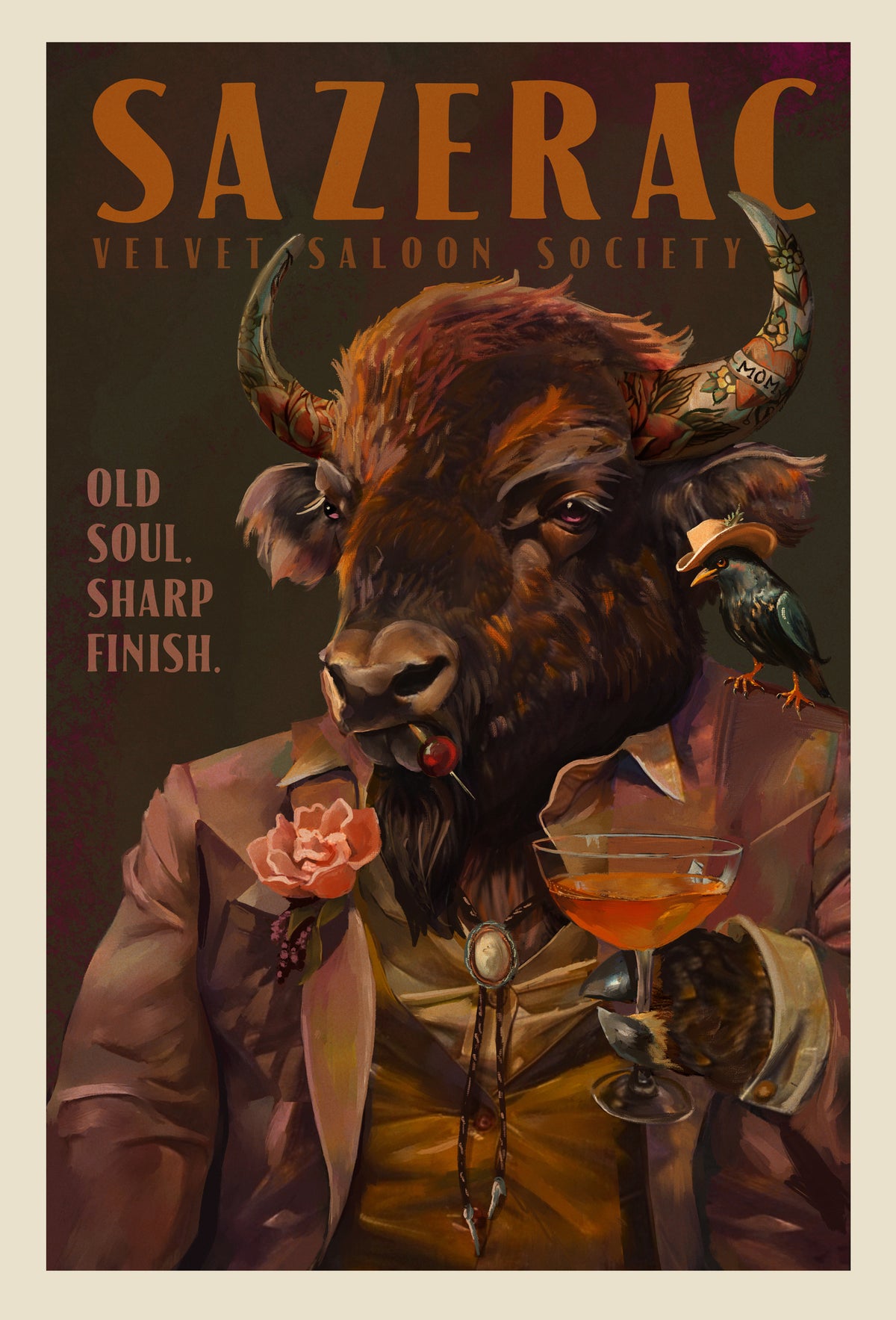 poster-print-buffalo-drinking-sazerac-cocktail-alcohol-amp-liquor-bar-art