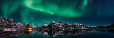 panoramic-poster-print-lofoten-aurora-reflection-panorama