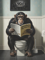 poster-print-chimpanzee-in-the-bathroom