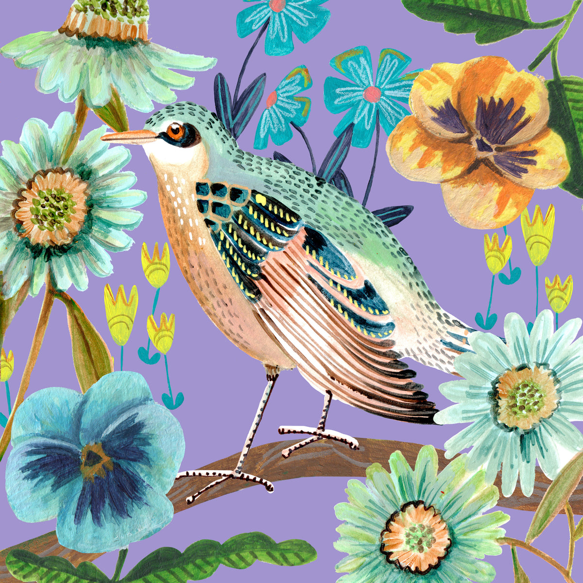 aluminium-print-bird-and-flowers