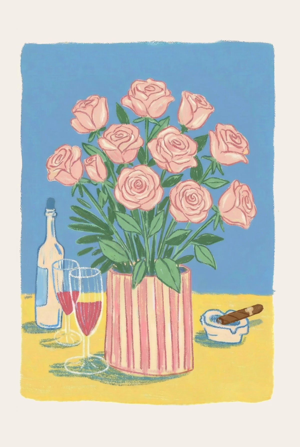 aluminium-print-roses-and-wine