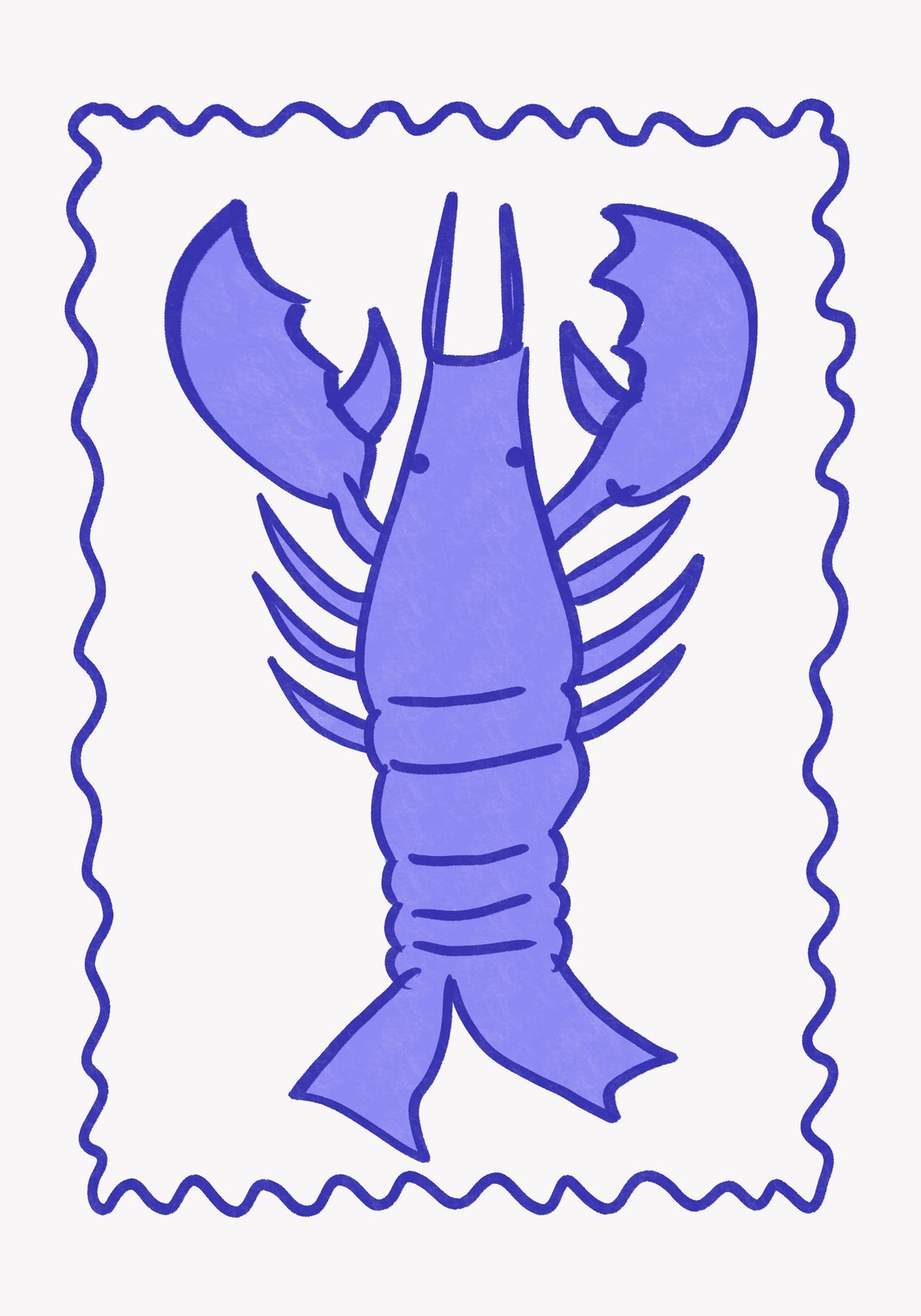 aluminium-print-purple-lobster-stamp