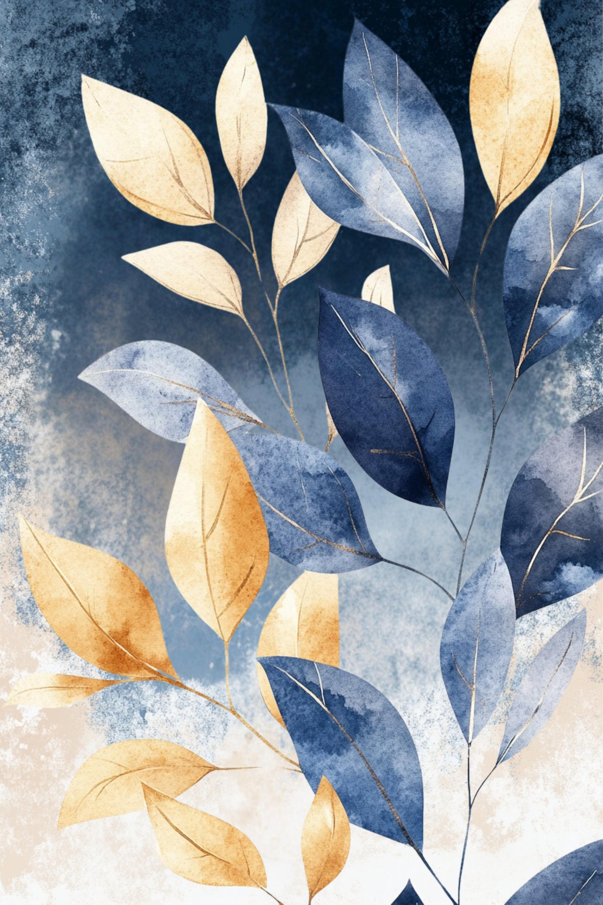 framedposter-print-abstract-leaves-in-blue-3