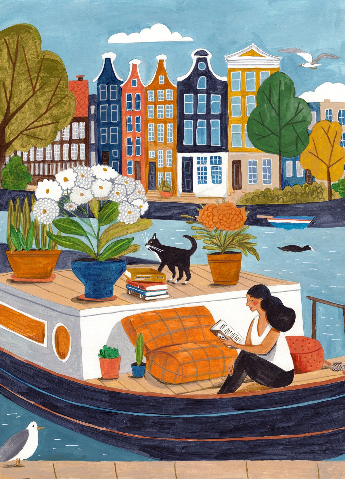 framedcanvas-print-amsterdam-city-life-on-a-houseboat