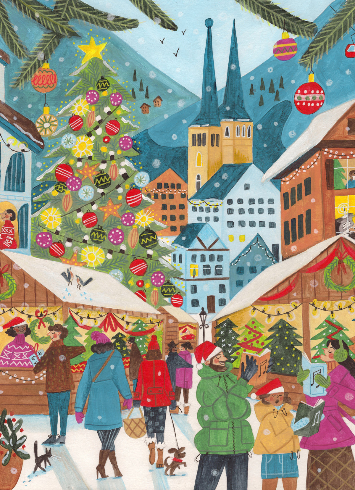 framedcanvas-print-christmas-market-in-the-village
