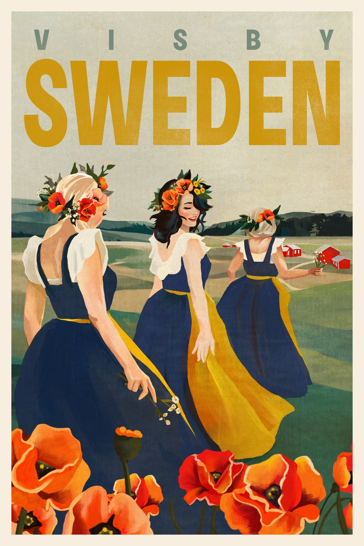 poster-print-visby-sweden-flower-girls