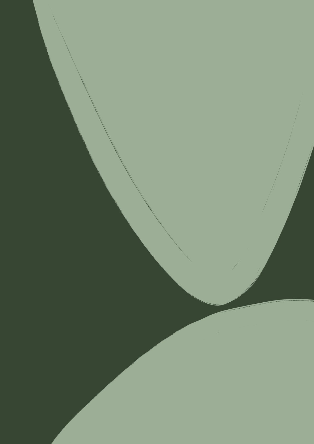 acrylic-print-green-curved-shapes