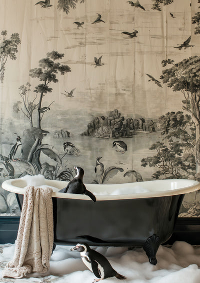 poster-print-penguins-dreamy-bath-time
