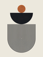 aluminium-print-geometric-shapes-with-a-black-semicircle
