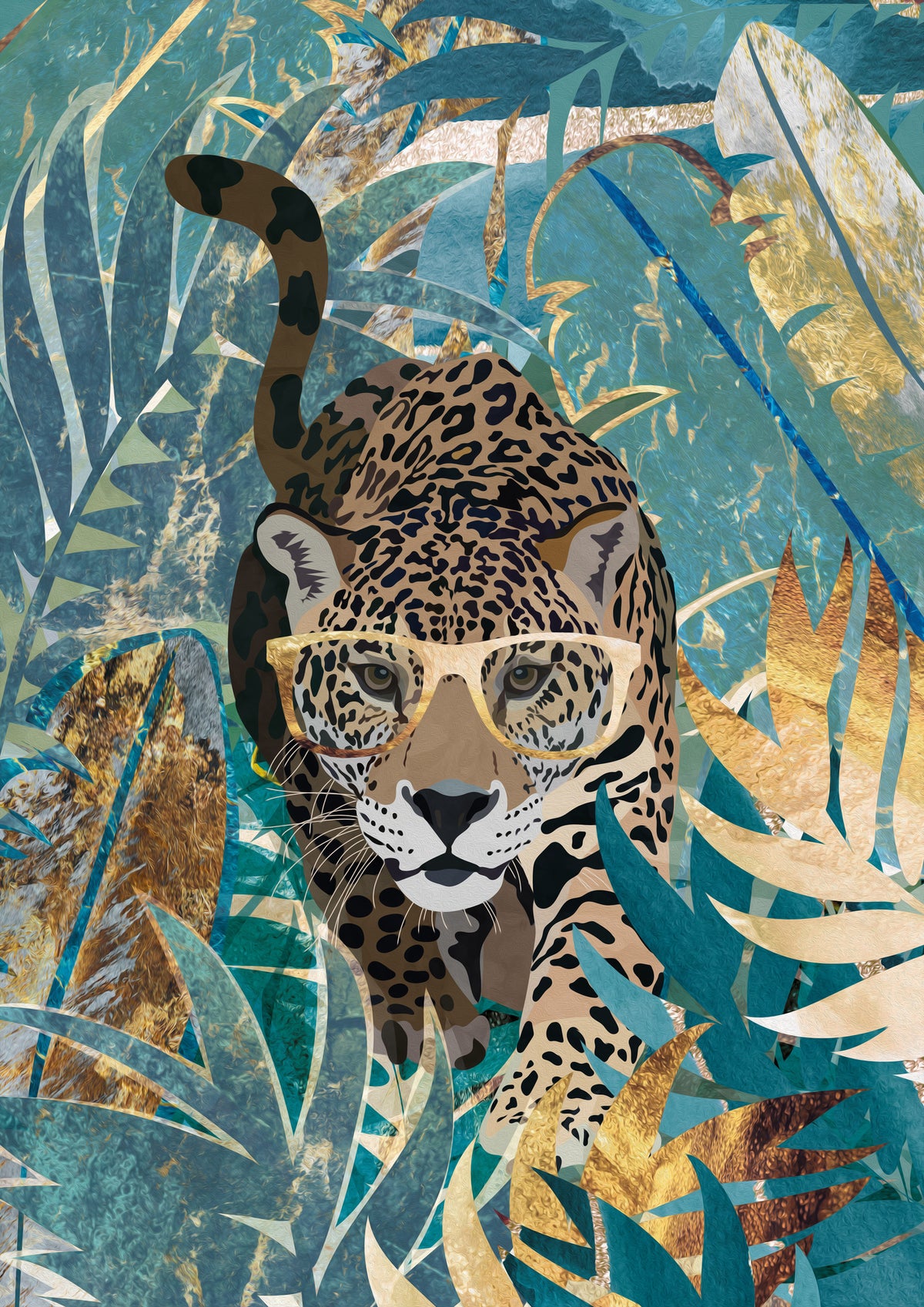 canvas-print-curious-jaguar-in-the-rainforest