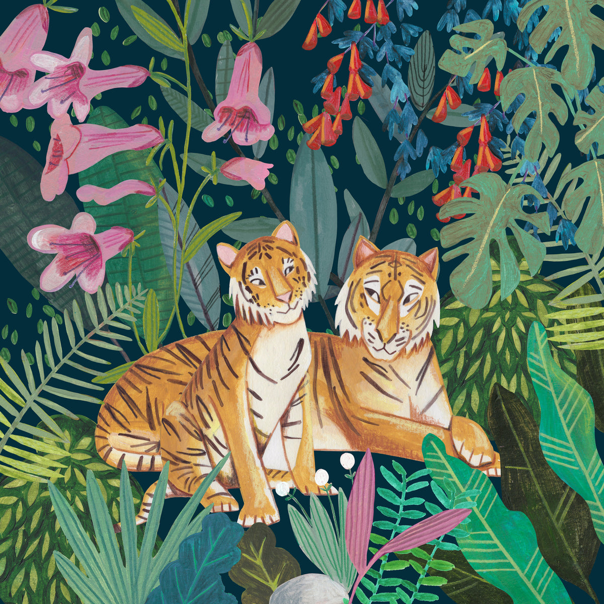 aluminium-print-tigers-in-the-jungle