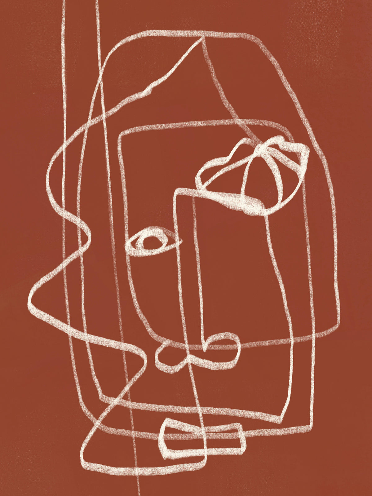 aluminium-print-line-art-abstract-portrait-terracotta-03