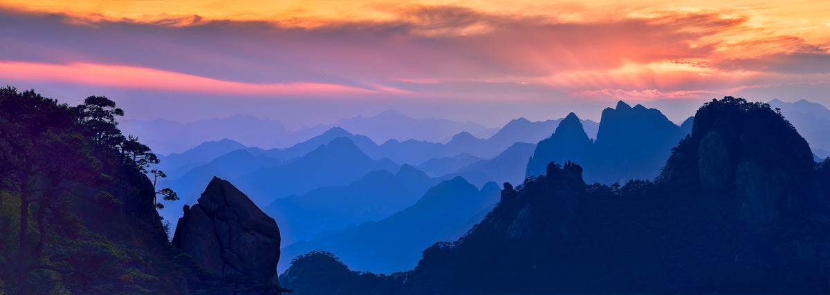 panoramic-aluminium-print-sanqing-mountain-sunset