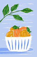 poster-print-oranges-and-leaves-in-a-white-bowl