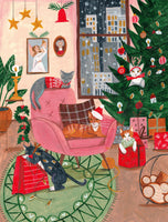 aluminium-print-christmas-cats-in-ny