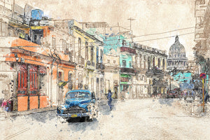 aluminium-print-painting-vintage-cuba