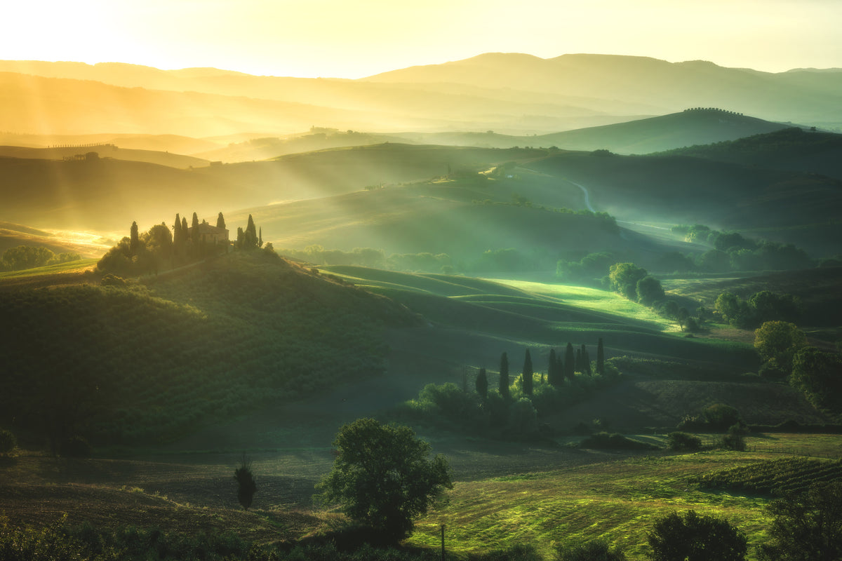 modern-3-piece-aluminium-print-tuscany-val-dorcia-sunrise