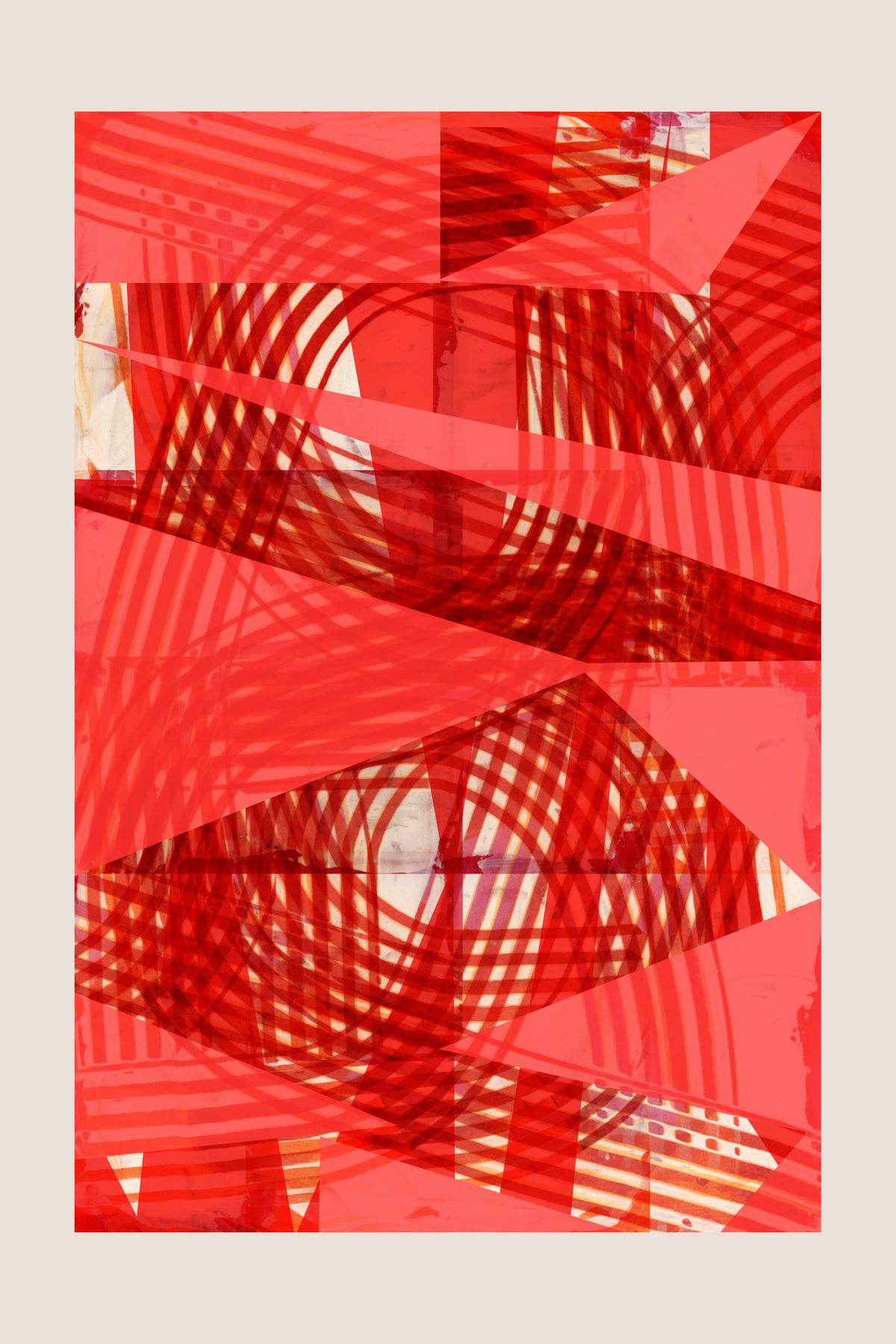 acrylic-print-red-geometric-weave-no1