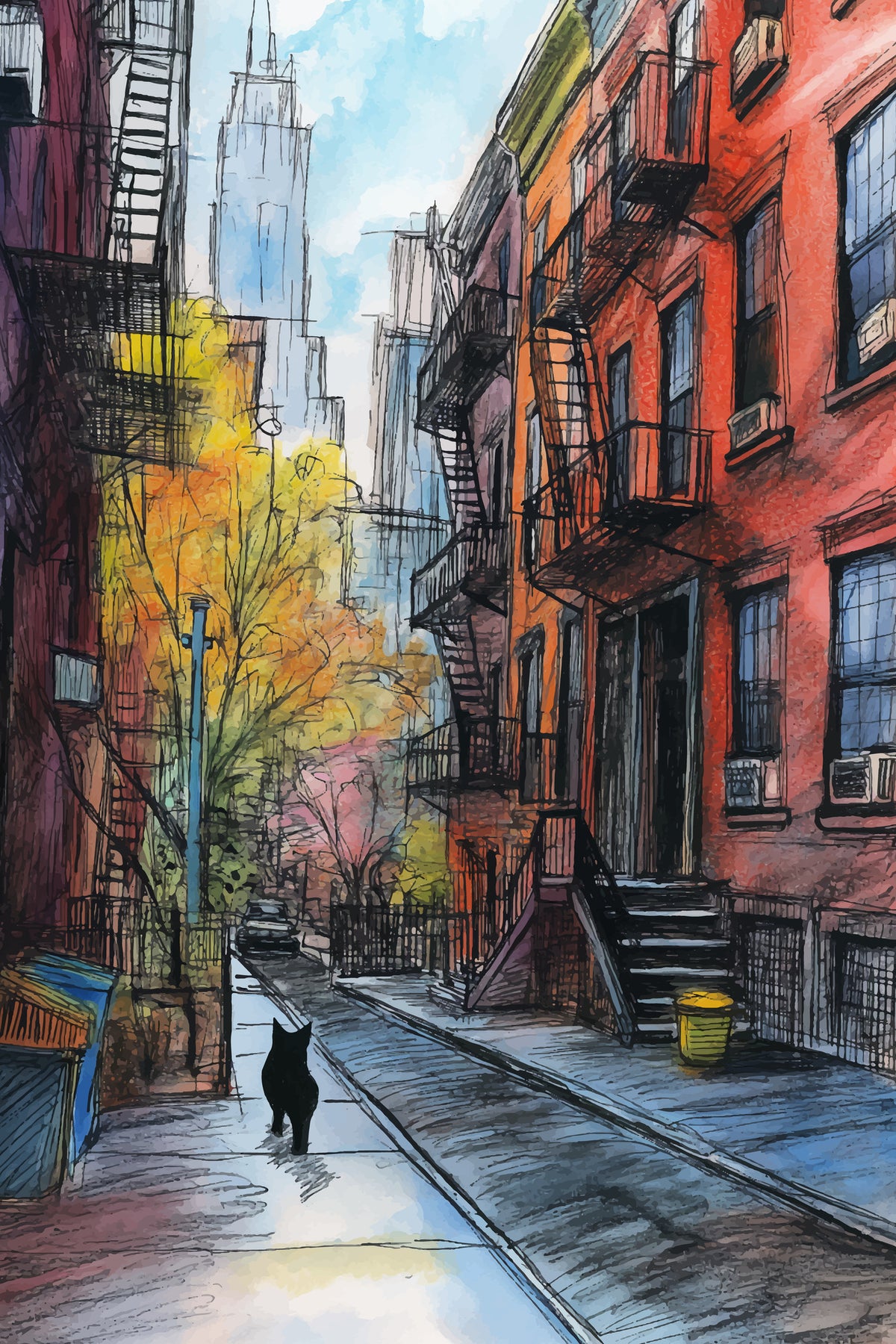 framedposter-print-city-cat