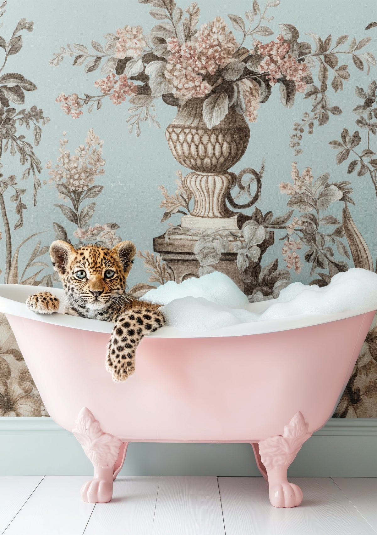 canvas-print-leopards-pink-bubble-bath