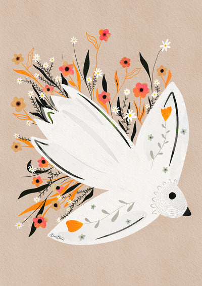 poster-print-seagull-in-flowers-illustration
