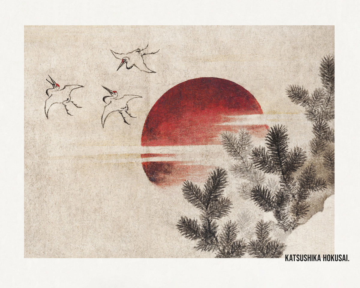 aluminium-print-birds-and-sunset-from-album-of-sketches-1814-2