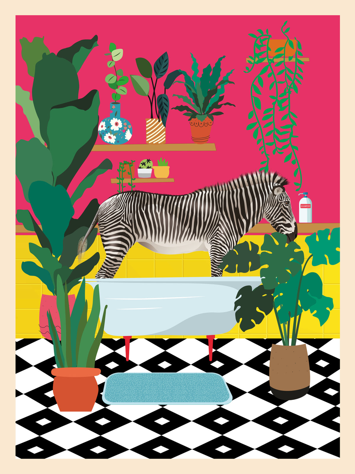 acrylic-print-zebra-bathtime