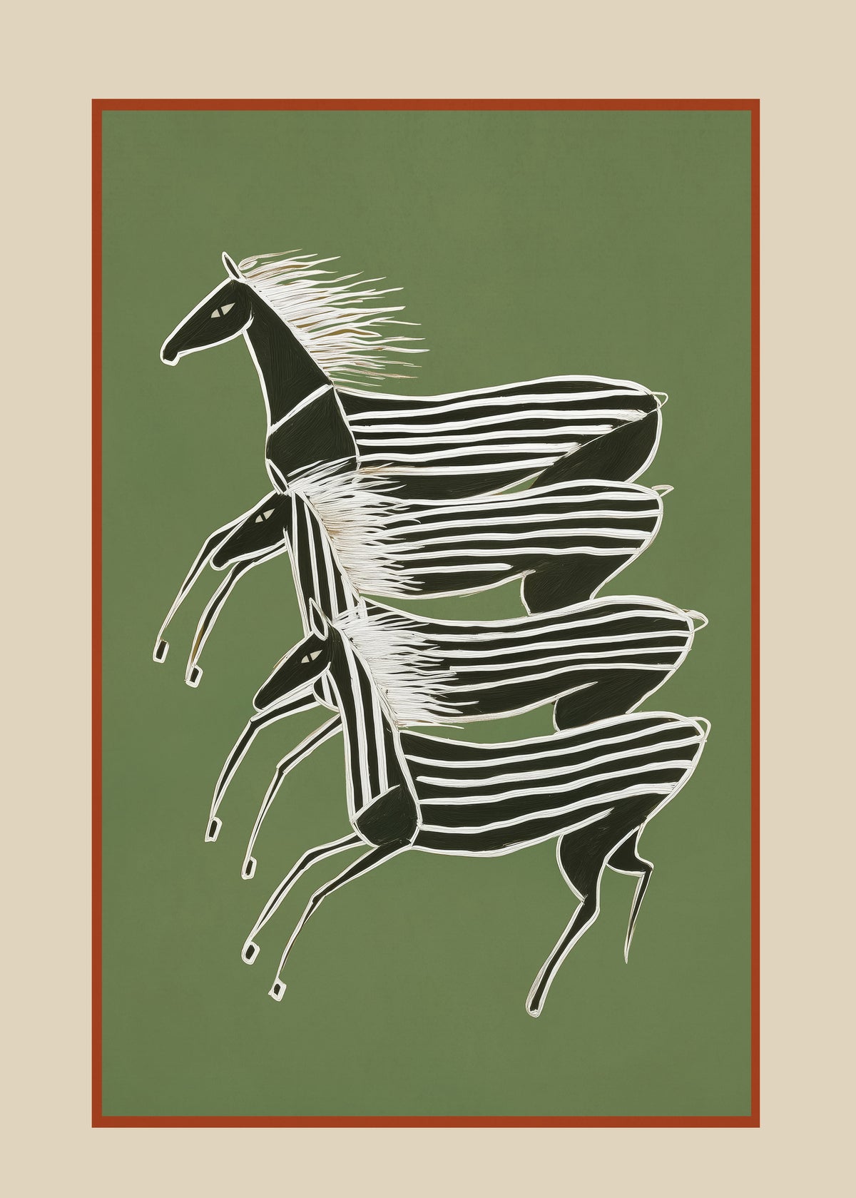 aluminium-print-horses-in-stripes