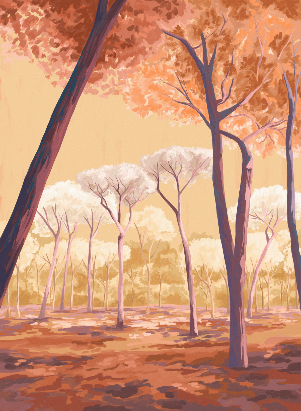 acrylic-print-warm-trees