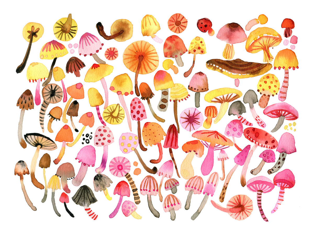 poster-print-forest-psychedelic-mushrooms