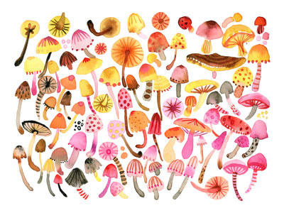 poster-print-forest-psychedelic-mushrooms