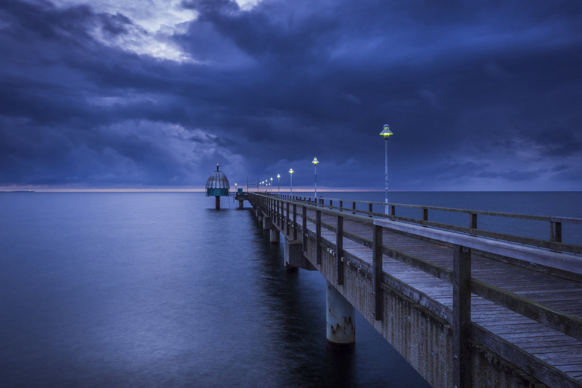 framedcanvas-print-pier-at-night