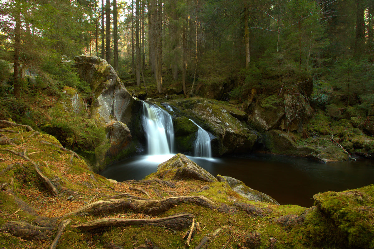 3-piece-acrylic-print-small-waterfall-in-the-forest