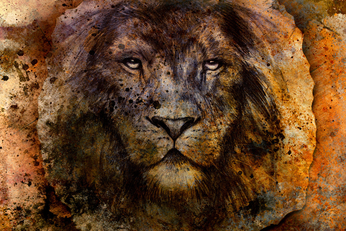 aluminium-print-portrait-of-a-lion-ii