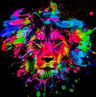 canvas-print-colorful-lion-on-a-black-background