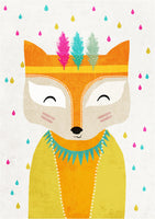 framedposter-print-feathered-fox-face