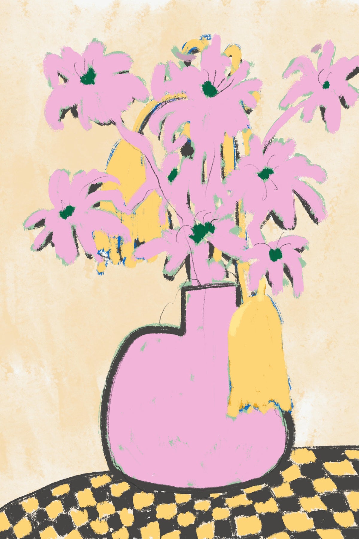 acrylic-print-pink-flowers-in-a-vase