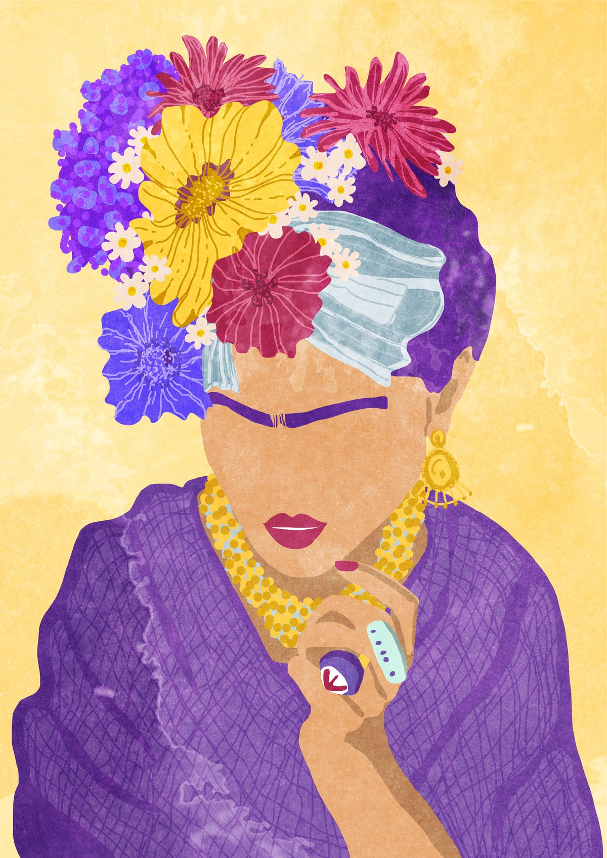framedposter-print-frida-and-flowers