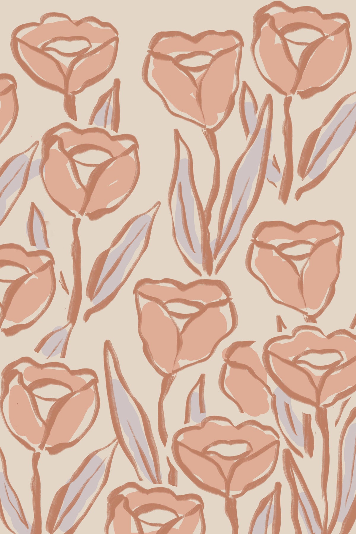 framedposter-print-peach-tulip-pattern