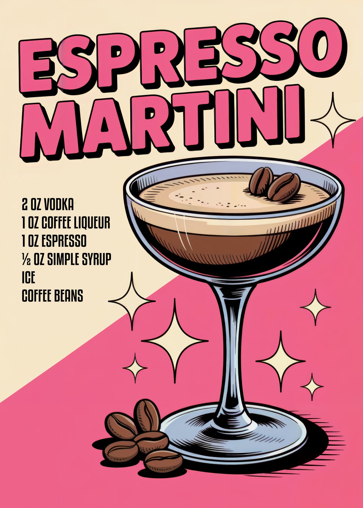 aluminium-print-espresso-martini-retro-style