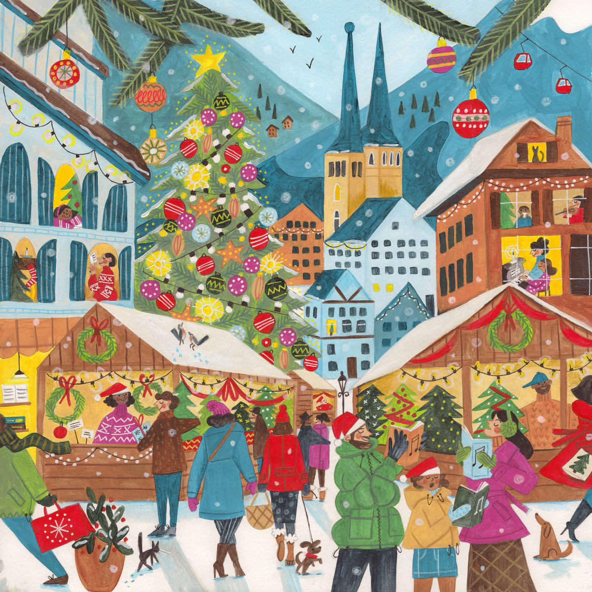 acrylic-print-christmas-market-in-mountain-village
