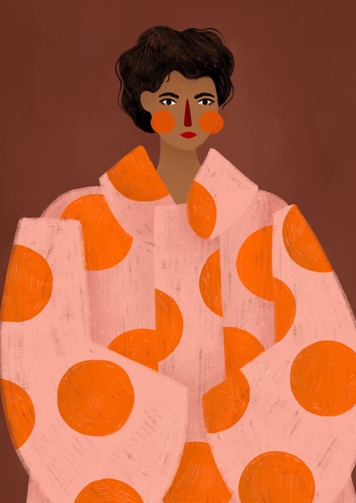 framedposter-print-woman-with-orange-dots