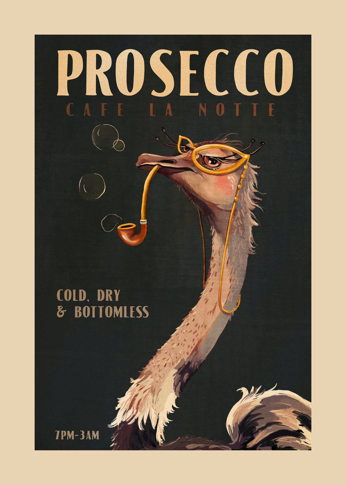 framedposter-print-bubbly-ostrich-delight